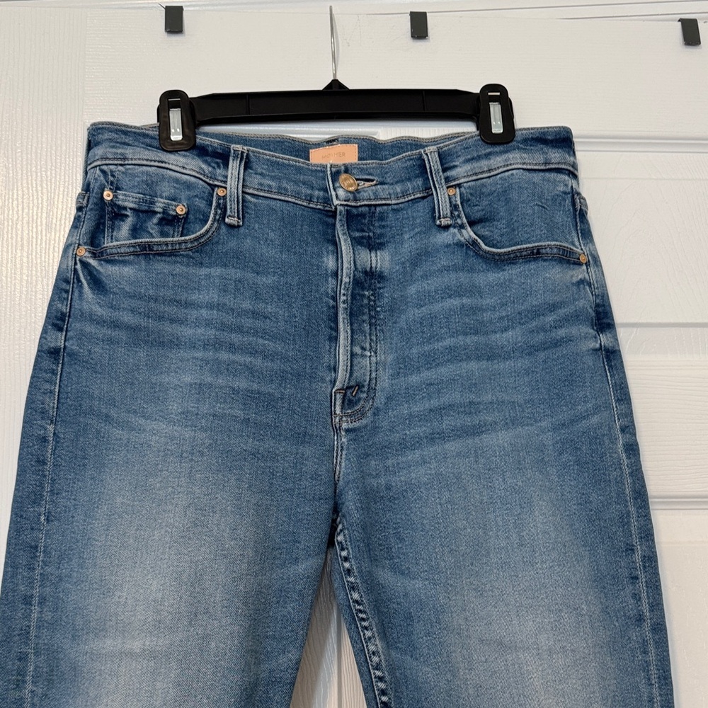 MOTHER Denim The Tomcat Flood Fray Women’s Size 32 ‘TASTY WAVES’ Color - Picture 2 of 13